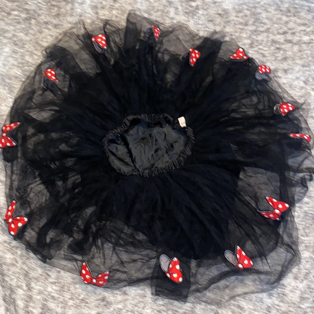 Disney Black Tulle Skirt with Red Polka Dot Bows